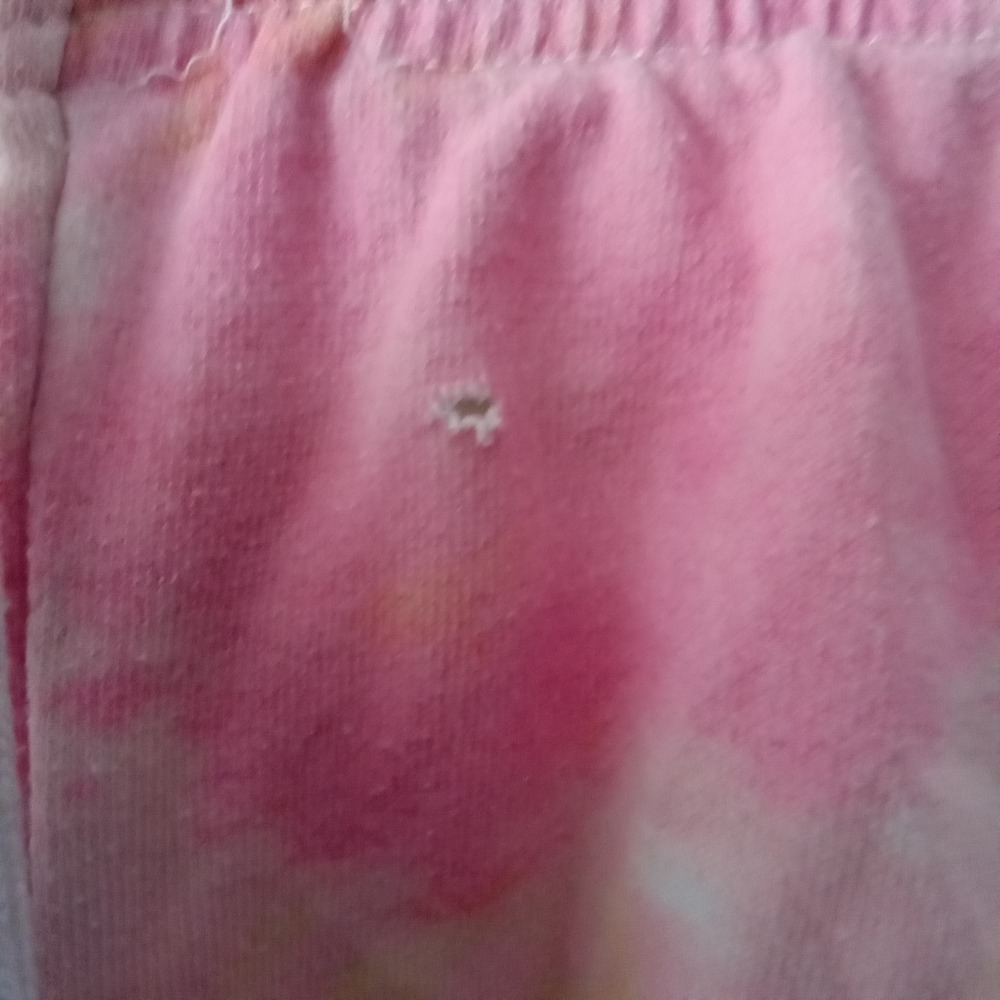 Hard Candy Pink Tie Dye Sun Graphic Lounge Shorts Women Medium Raw Hem Boho Y2K - Picture 2 of 7